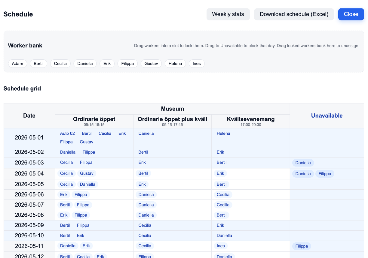 Schedulyn detailed scheduling